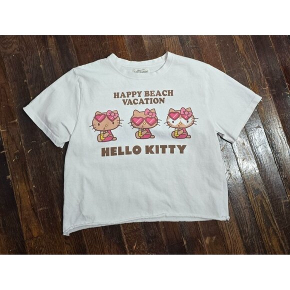 Sanrio Hello Kitty Happy Beach Vacation Tshirt Sunglasses Hearts - Picture 9 of 9